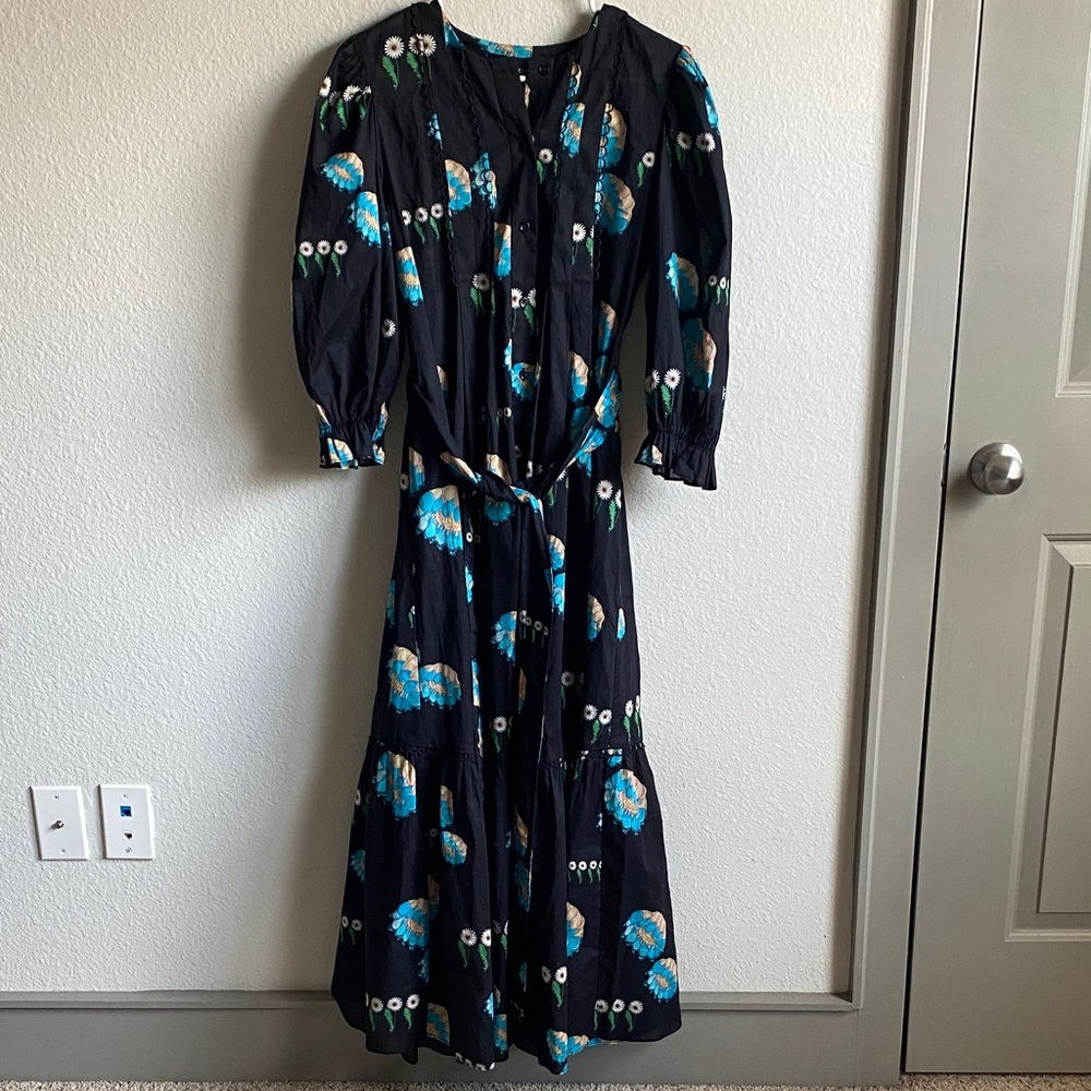 Cynthia Rowley Black Dress with Floral Design
